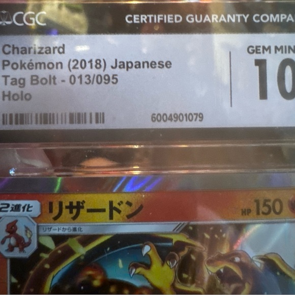 Pokemon Card with Blue and Yellow Design Charizard - Picture 3 of 3